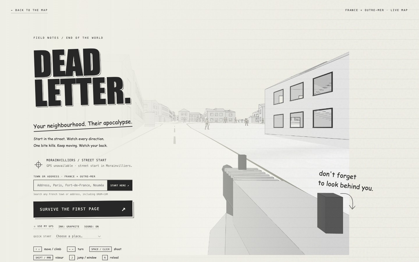 The hand-drawn Dead Letter zombie game