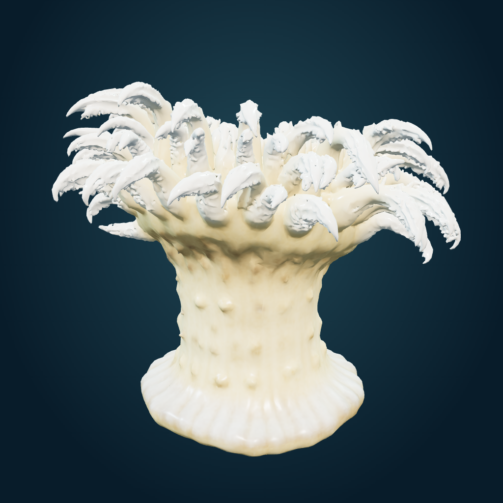 Rendered White plumose anemone mesh