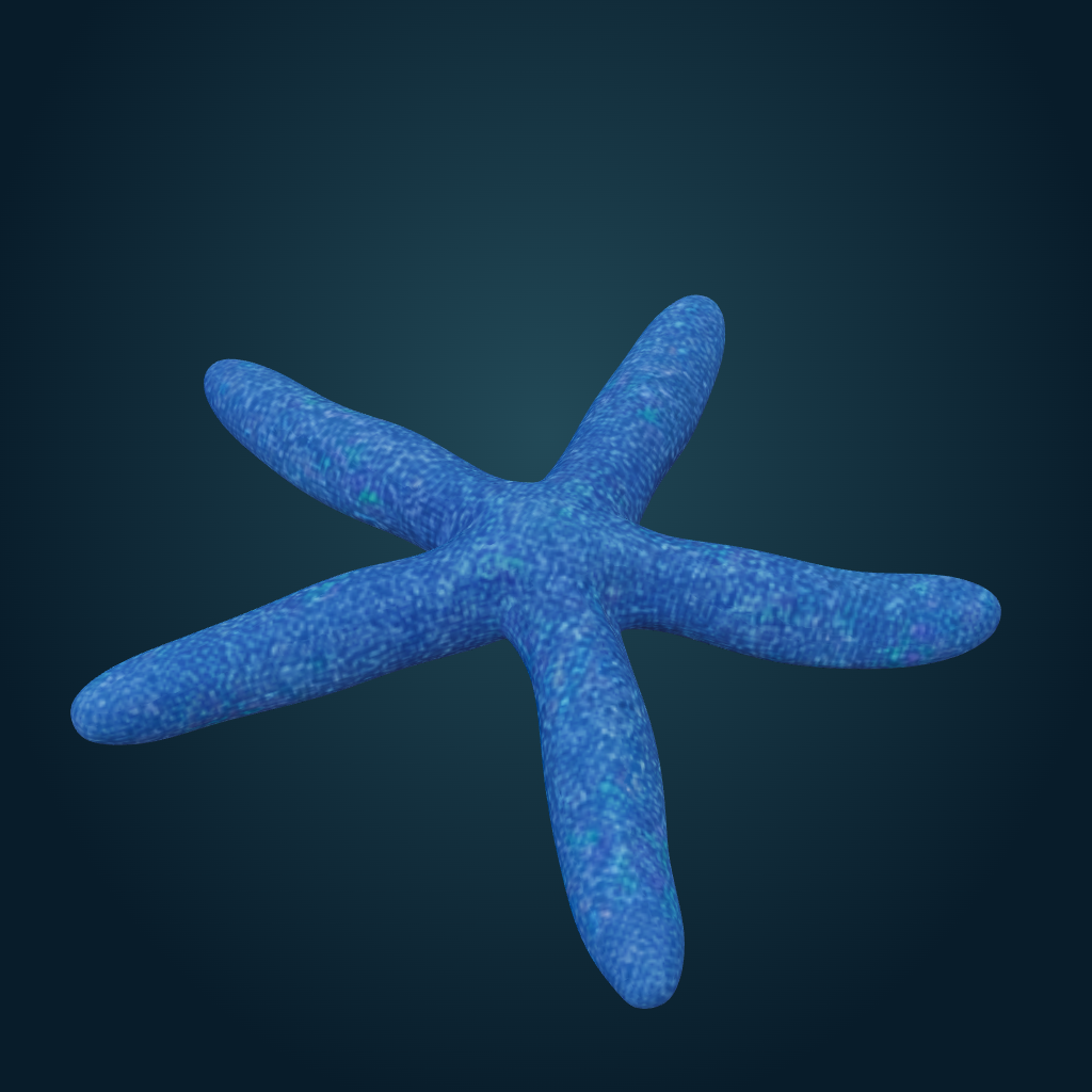 Rendered Blue Linckia sea star mesh