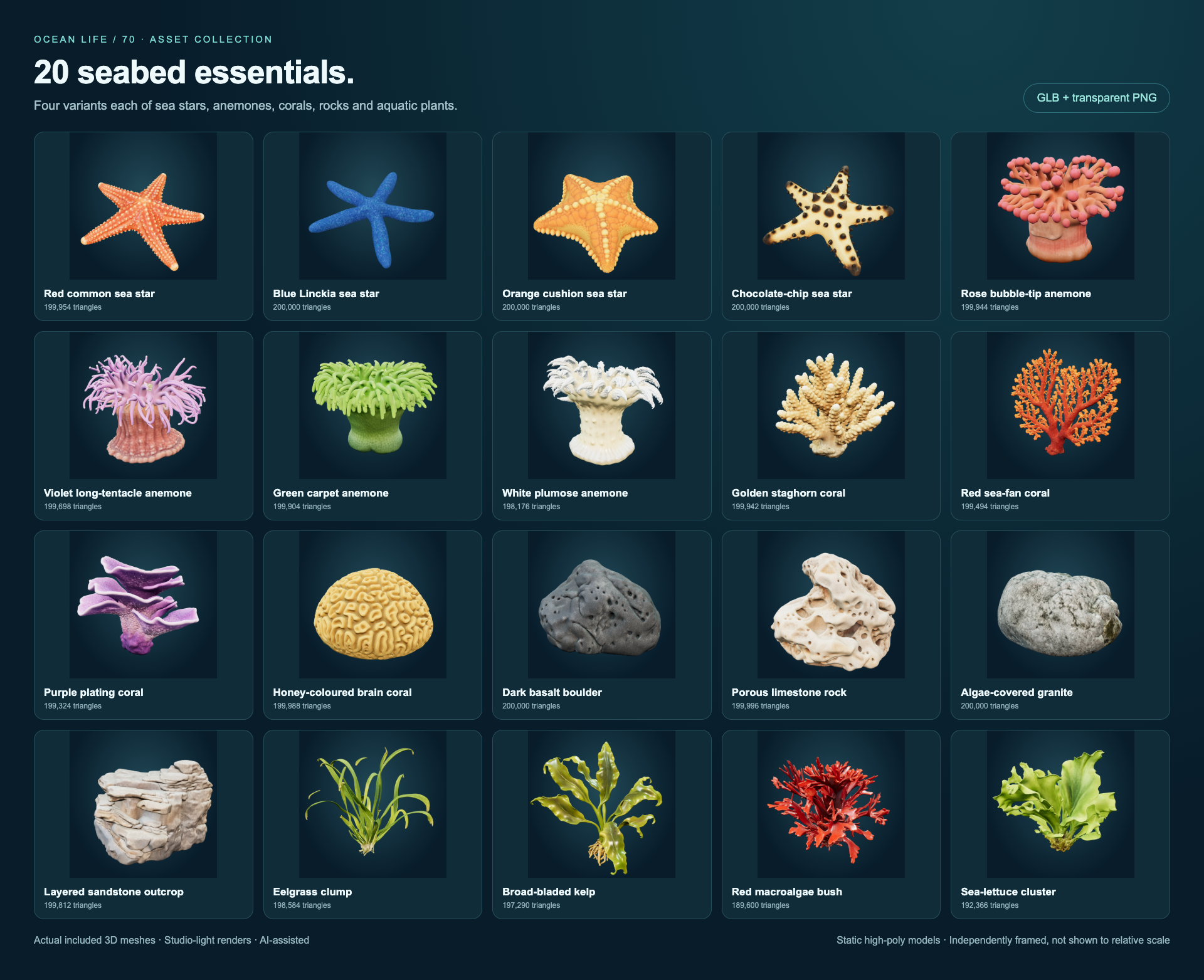 All 20 seabed rendered model previews